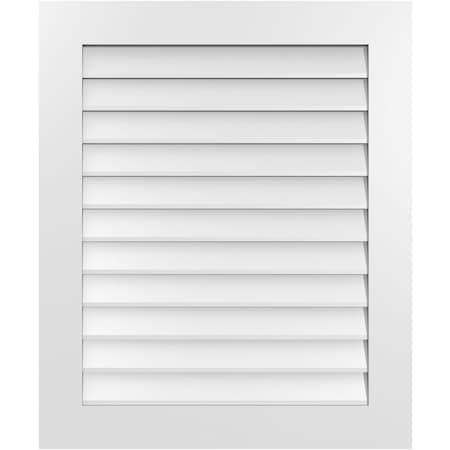 Ekena Millwork Vertical Surface Mount PVC Gable Vent: Non-Functional, w/3-1/2"W x 1"H, Standard Frame, 30"W x 36"H GVPVE30X3601SN